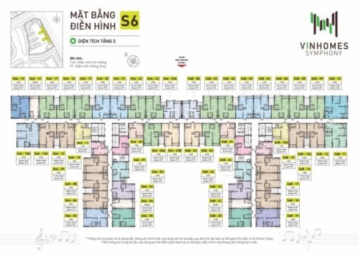 Mặt bằng tòa S6 Vinhomes Symphony Long Biên